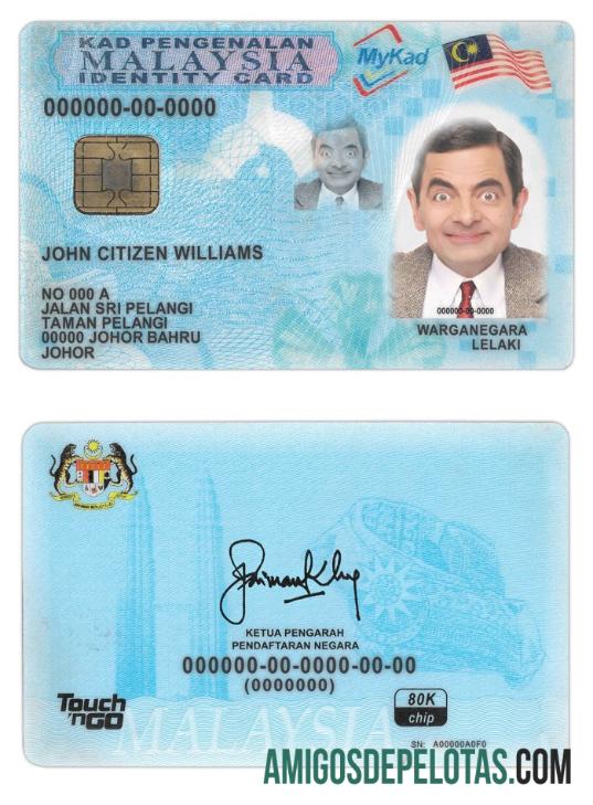 ID da Malásia (2012 – presente) exemplo